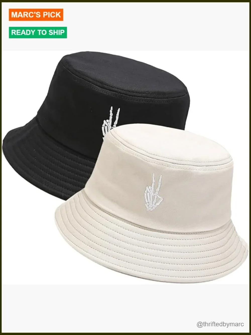 Set of 2 Bucket Hats for Summer Beach Fishing